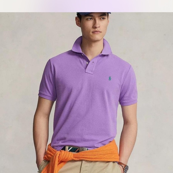 Ralph Lauren Other - Ralph Lauren Lavender Short-Sleeve Polo Shirt Green Logo Size L